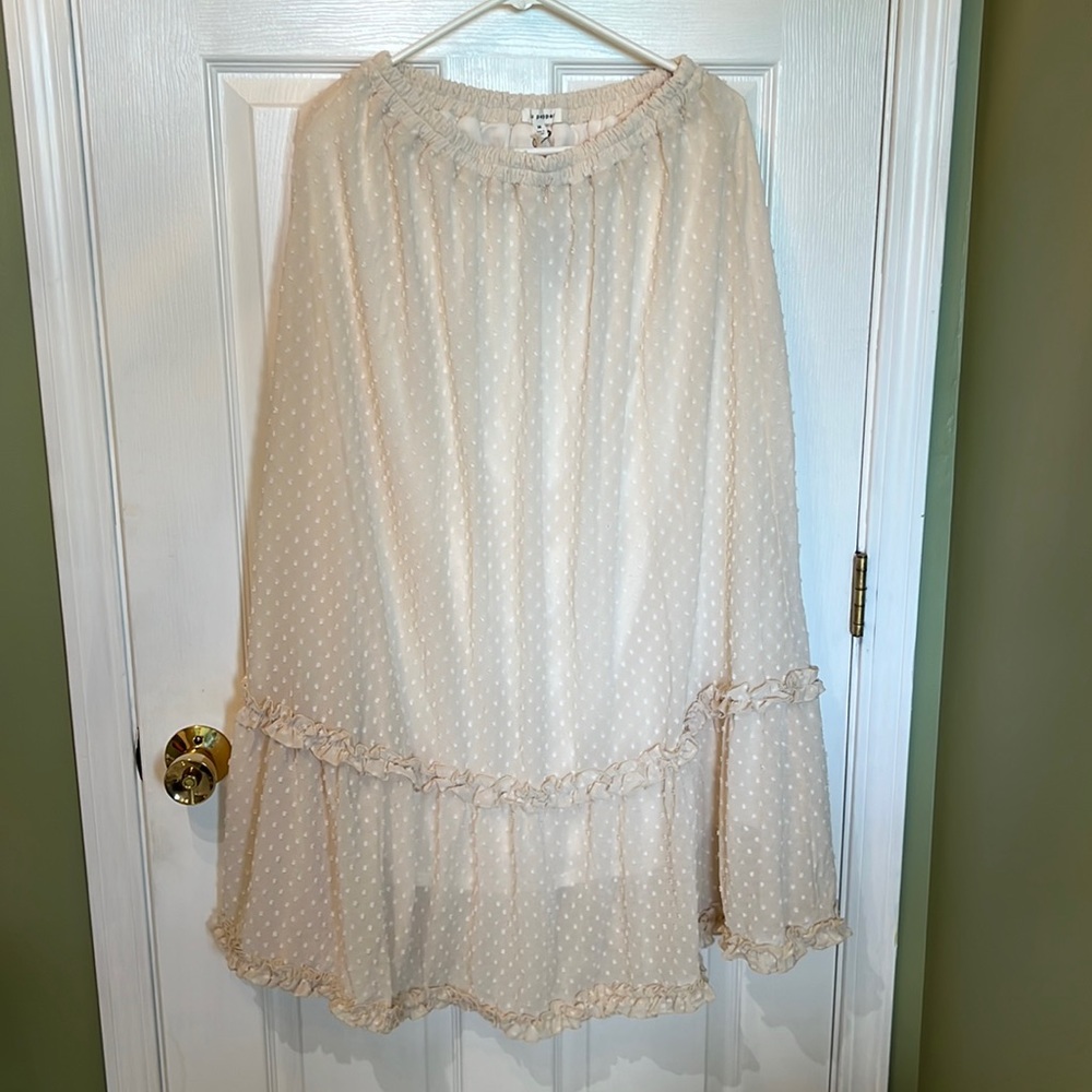 ROOLEE polka dot ivory maxi skirt